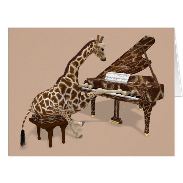 Sweet Giraffe Playing Piano (Front Horizontal)