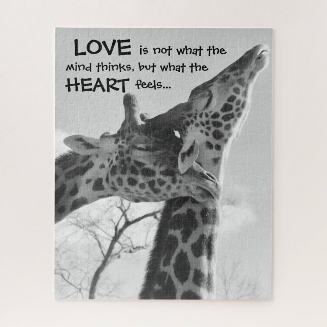 Sweet Giraffe Puzzle LOVE is what your heart feels (Vertical)