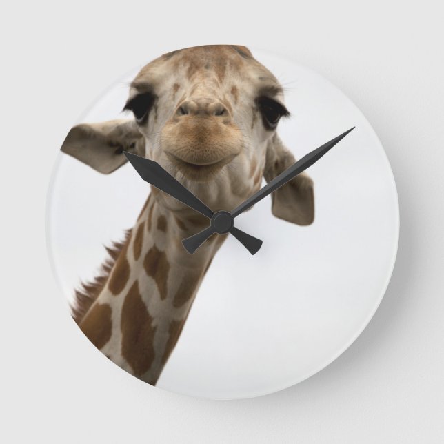 Sweet Giraffe Round Clock (Front)