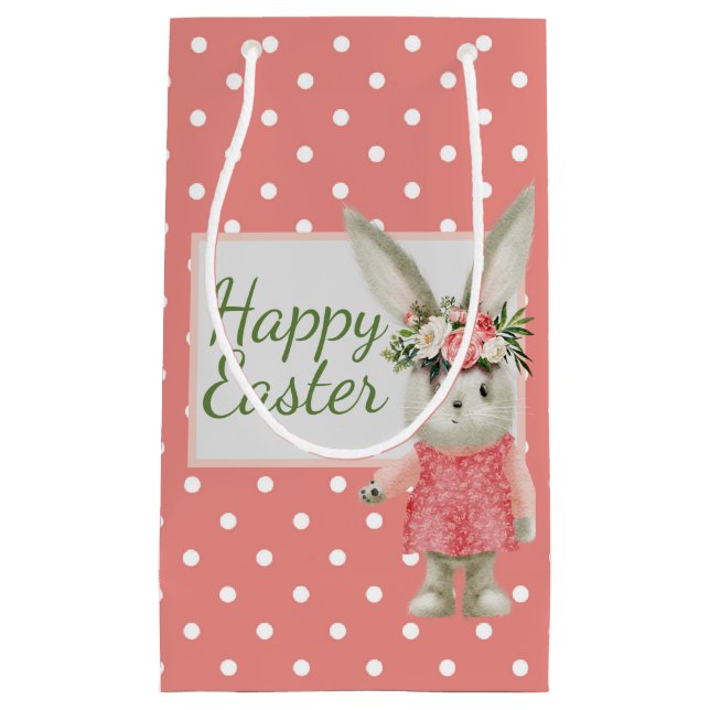 Sweet Girl Bunny Easter Pink  Small Gift Bag (Front)