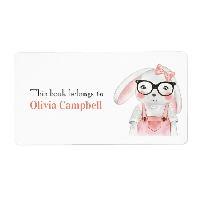 Sweet Girl Bunny Personalized Book Belongs To (Front)