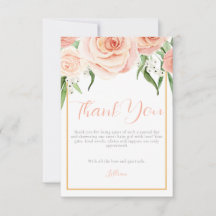 Sweet Girl Pink Floral Baby Shower Thank You Card
