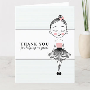 Sweet Girl Teacher Thank You Folded Card