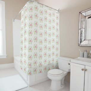 Sweet Girls Rabbit Wreath Shower Curtain