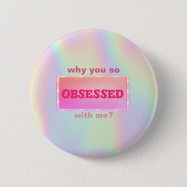 Sweet Girly Holographic 2 Inch Round Button (Front)