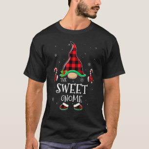 Sweet Gnome Buffalo Plaid Matching Family Christma T-Shirt