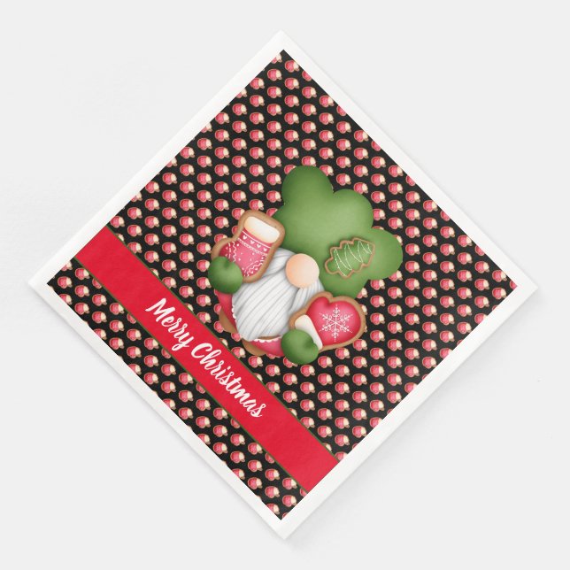 Sweet Gnome Customize Colour and Text Napkin (Corner)