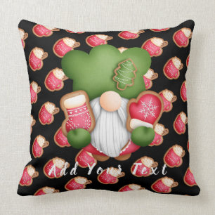 Sweet Gnome Customize Text and Colour 20"X20" Throw Pillow