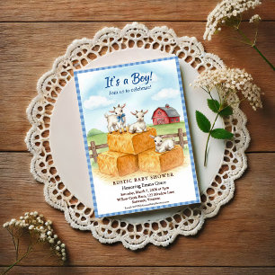 Sweet Goats Baby Shower Invitation Postcard