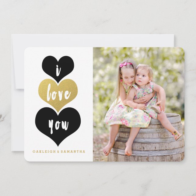 Sweet Gold Heart | Valentine's Day Photo Card (Front)