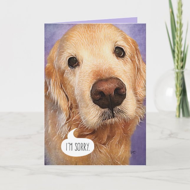 Sweet Golden Retriever Je suis Désolé Carte (Devant)