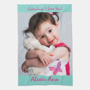 Sweet grandchild says, "I Love You", Personalize Kitchen Towel