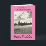 Sweet Granddaughter Follow Your Dreams Birthday Card<br><div class="desc">Celebrate your granddaughter's birthday with an encouraging card status a "Follow Your Dreams" message,  The unique image of a girl flying a kite will be sure to bring a smile. The bold,  black and white design a message of a joy,  happiness and love.</div>