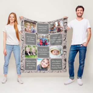 Sweet Grandma/Nana Rose Gold Photo Fleece Blanket