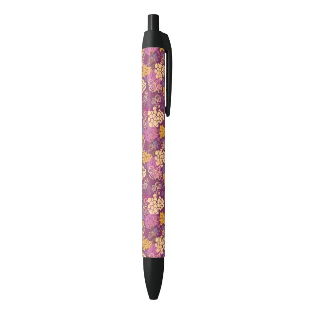 Sweet grape vines pattern background black ink pen (Bottom (Vertical))