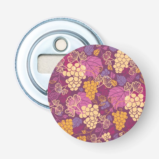 Sweet grape vines pattern background bottle opener (Front)