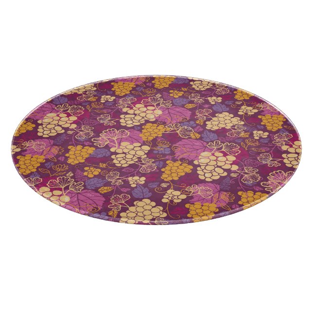 Sweet grape vines pattern background cutting board (Corner)