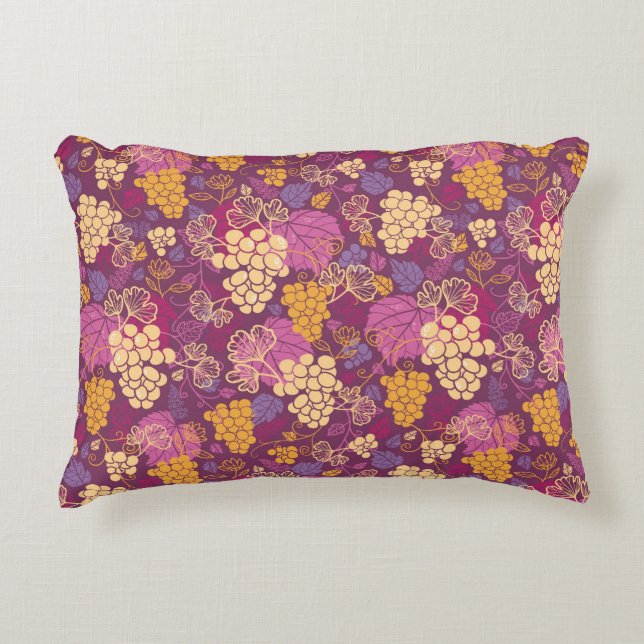 Sweet grape vines pattern background decorative pillow (Front)