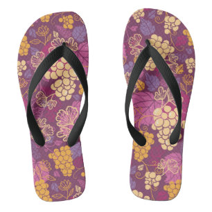 Sweet grape vines pattern background flip flops