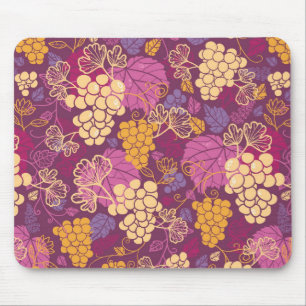 Sweet grape vines pattern background mouse pad