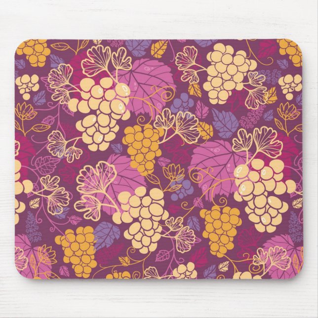 Sweet grape vines pattern background mouse pad (Front)