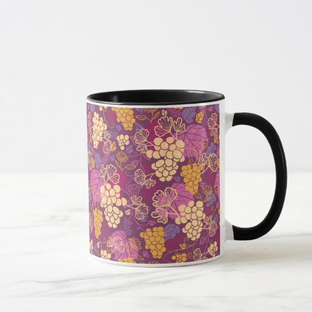 Sweet grape vines pattern background mug (Right)