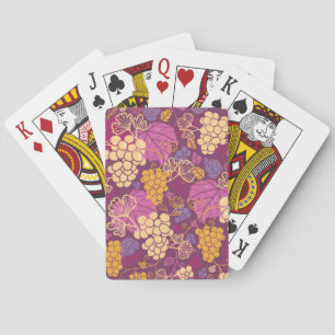 Sweet grape vines pattern background playing cards