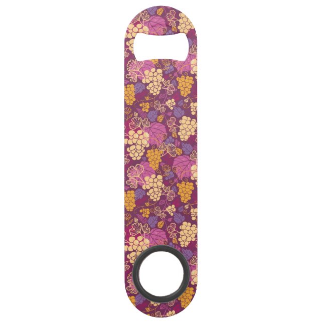 Sweet grape vines pattern background speed bottle opener (Front)