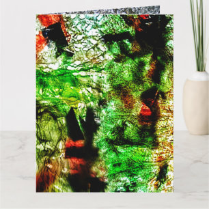 Sweet green abstract folded greeting card,Smooth  Card