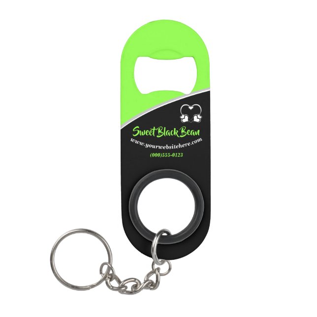 Sweet Green Bean Promotional Business Keychain Keychain Bottle Opener (Front)