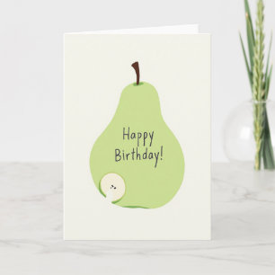 Sweet Green Fruit Birthday Card
