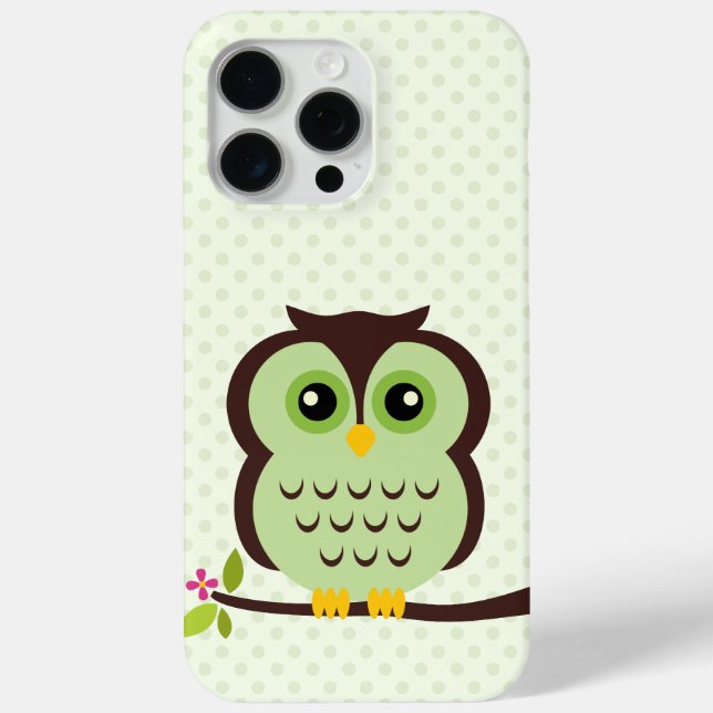 Sweet Green Owl Illustration Case-Mate iPhone Case (Back)