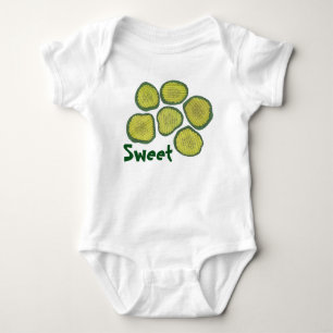 SWEET Green Pickle Chips Kosher Dill Pickles Gift Baby Bodysuit