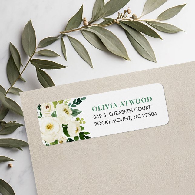 Sweet Greenery Floral Return Address Labels (Creator Uploaded)