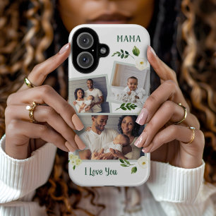 Sweet Greenery Mama Custom Photo Gift iPhone 16 Case