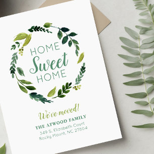Sweet Greenery New Address Moving Announcement Postcard