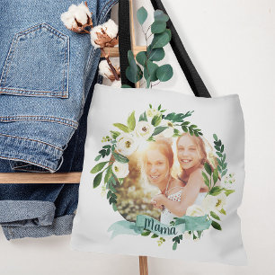 Sweet Greenery Wreath Mama Photo Tote Bag