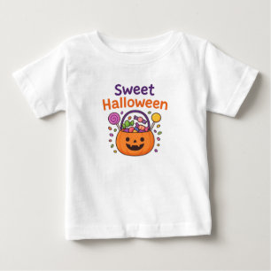 Sweet Halloween Cute Candy Bucket Design Baby T-Shirt