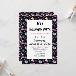 Sweet Halloween on Black Customized Invitation
