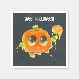 Sweet Halloween Party Paper Napkin with Pumpkin