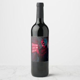 Sweet Halloween with You Wine Label