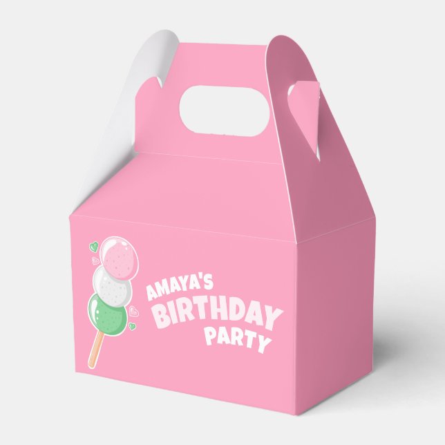 Sweet Hanami Dango Birthday Party  Favor Box (Front Side)
