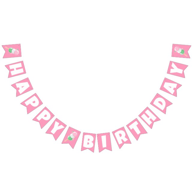 Sweet Hanami Dango Happy Birthday Bunting Flags (All)