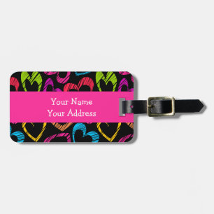 Sweet hand drawn hearts Luggage Tag