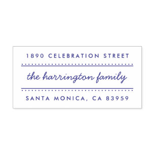 Sweet Hand-written Family Name Return Address Self-inking Stamp