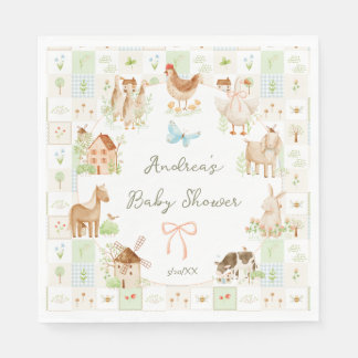 Sweet Handpainted Grandmillenial Farm Baby Shower Napkin