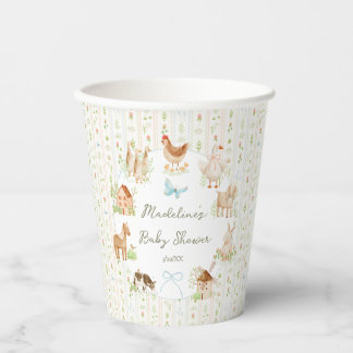 Sweet Handpainted Grandmillenial Farm Baby Shower Paper Cups