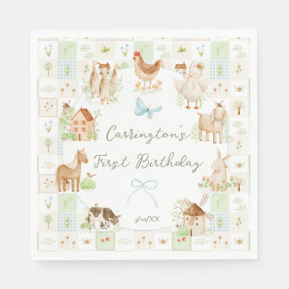 Sweet Handpainted Grandmillenial Farm Birthday Napkin