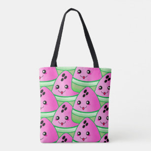 Sweet Happy Cute Pink Melon Fruit Fun Tote Bag