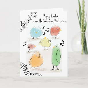 SWEET Happy Easter, even the birds sing greeting Card